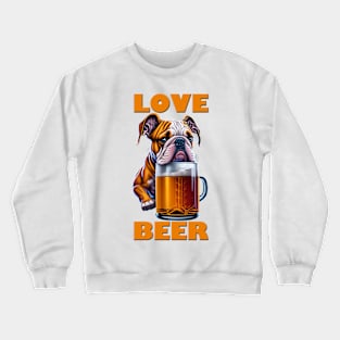 Cute Bulldog With A beer Mug Crewneck Sweatshirt